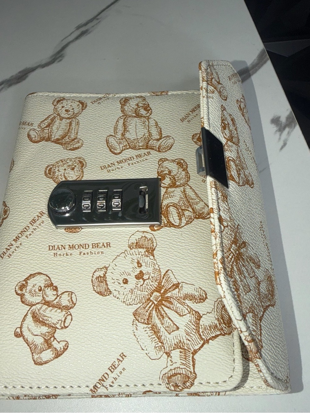 🔥💳🪪💵💸💰Unisex White Teddy-Print Lock Wallet